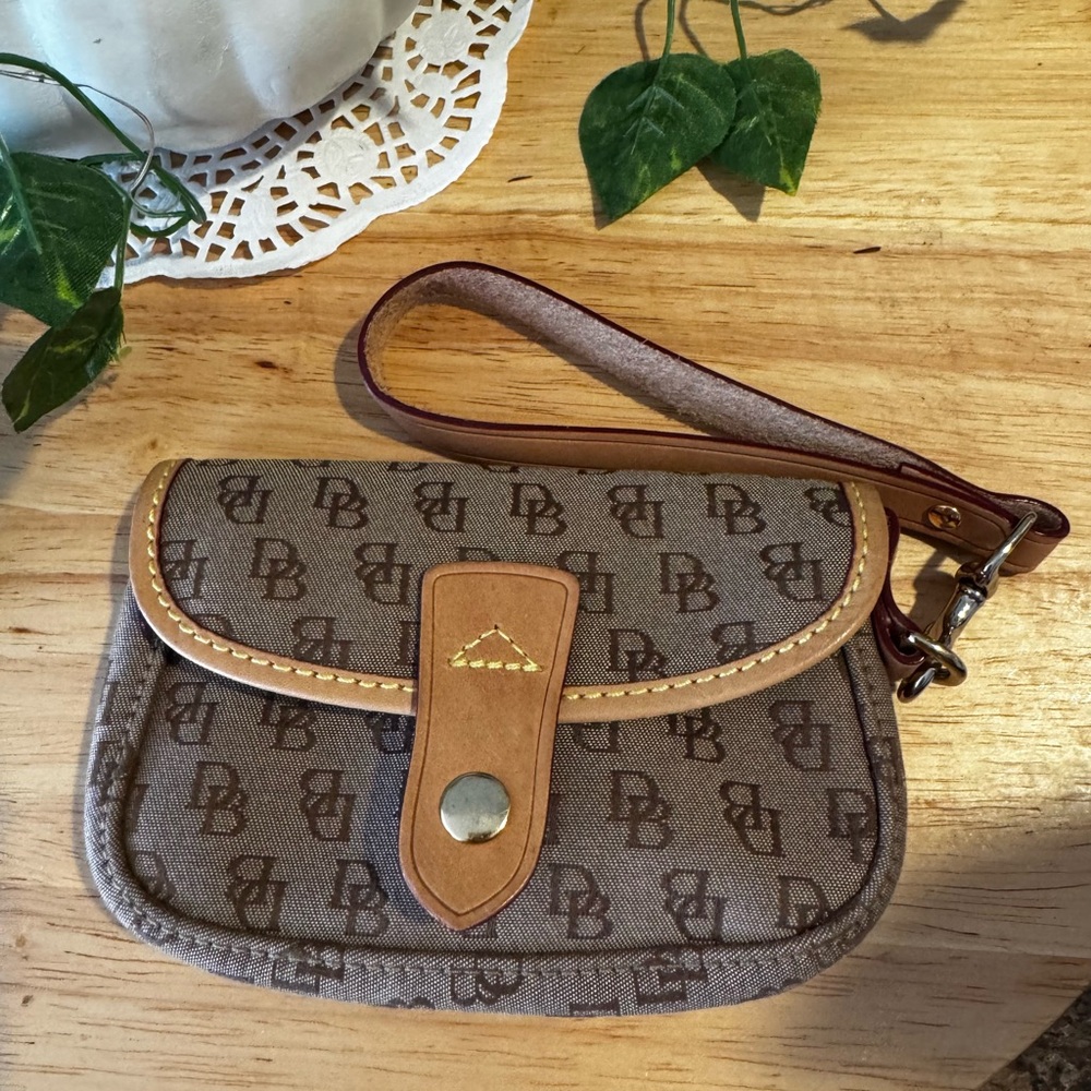Dooney & Bourke Tan Monogram Wristlet